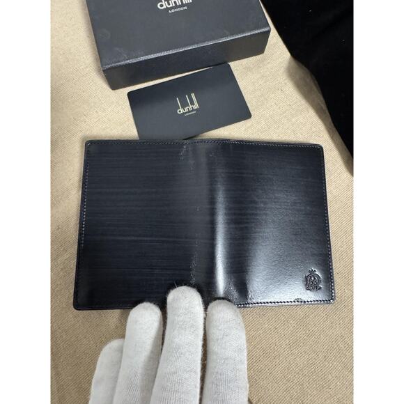 Dunhill London card  Holder  Wallet Black Leather Made in France Boxed - Picture 3 of 12